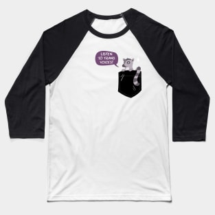 Pocket Lemur says Listen to Trans Voices! Baseball T-Shirt